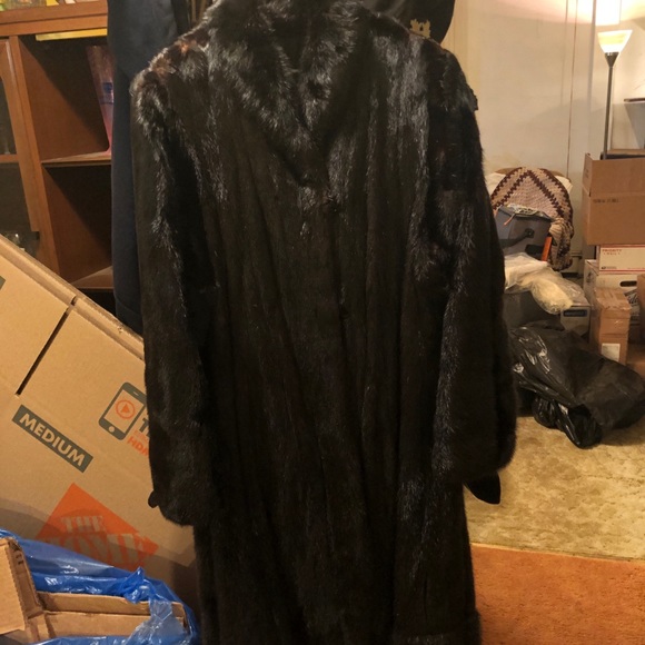 Jackets & Blazers - Long black fur coat